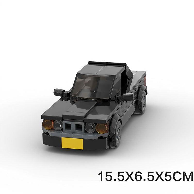 Retro E34 M5 Style Black Sport Sedan Building Kit | 6-Wide | LEGO-Compatible MOC - 6