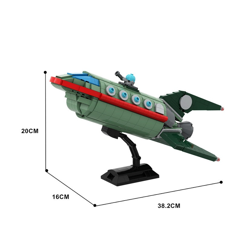 Retro Future Delivery Spaceship Building Kit | LEGO-Compatible MOC - 1