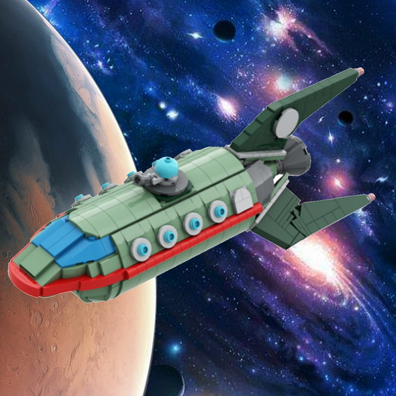 Retro Future Delivery Spaceship Building Kit | LEGO-Compatible MOC - 2