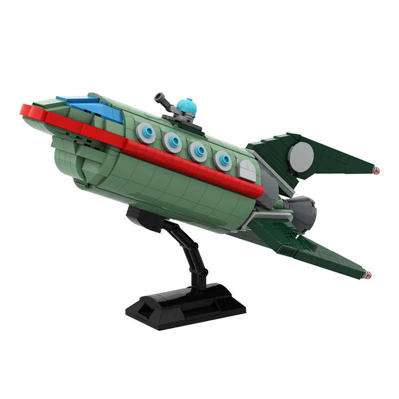 Retro Future Delivery Spaceship Building Kit | LEGO-Compatible MOC - 3