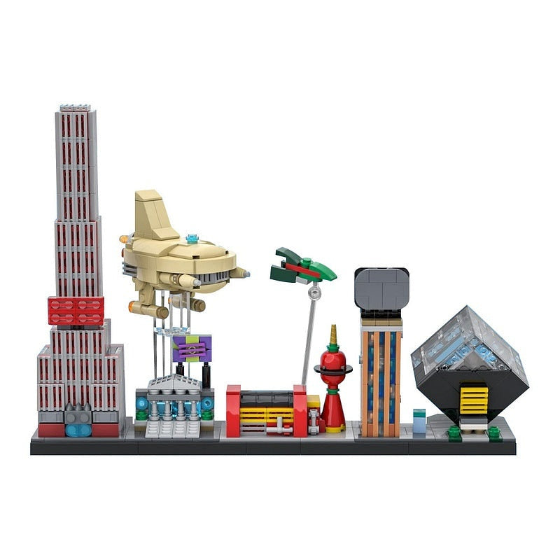Retro Future Sci-Fi Skyline MOC Architecture Building Kit - 1