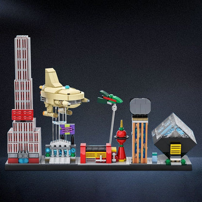 Retro Future Sci-Fi Skyline MOC Architecture Building Kit - 2