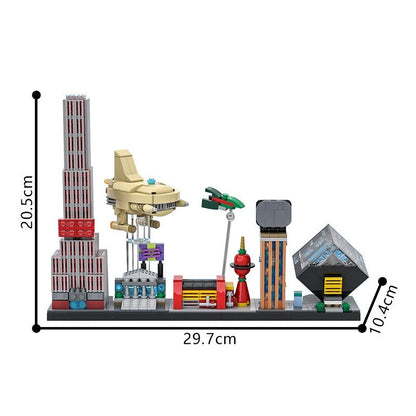 Retro Future Sci-Fi Skyline MOC Architecture Building Kit - 3