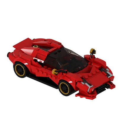 Retro-Futuristic Supercar MOC Building Kit | Futuristic Vehicle Model - 1