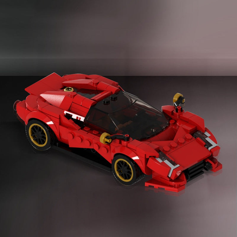 Retro-Futuristic Supercar MOC Building Kit | Futuristic Vehicle Model - 2
