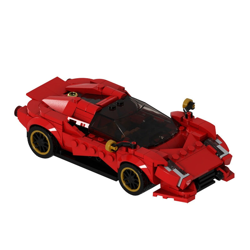 Retro-Futuristic Supercar MOC Building Kit | Futuristic Vehicle Model - 3