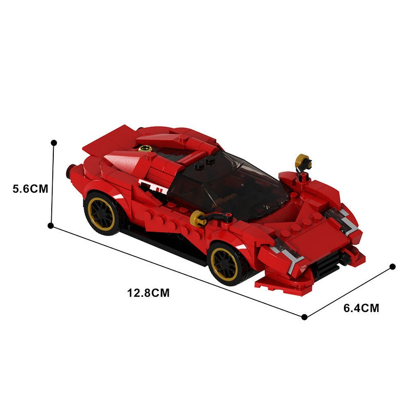 Retro-Futuristic Supercar MOC Building Kit | Futuristic Vehicle Model - 5