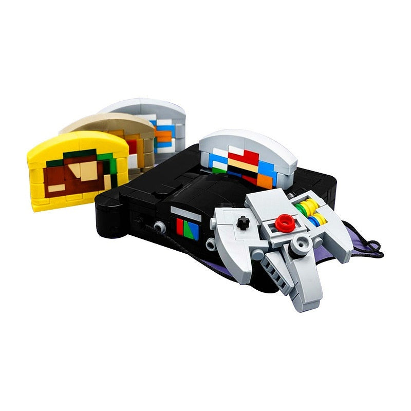 Retro Gaming Console 7-in-1 MOC Building Kit | Vintage Display Collection - 1