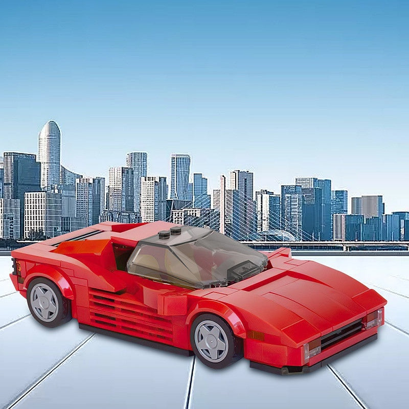 Retro Italian Sports Car MOC Building Kit | 8-Wide Classic Vehicle Model - 2