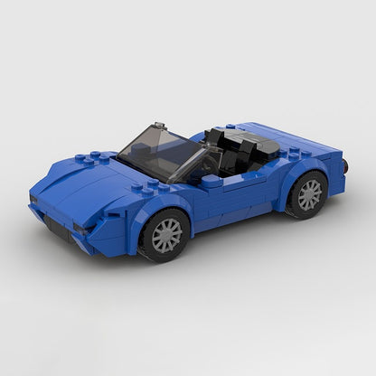Retro Japanese Roadster Sports Car Building Kit | LEGO-Compatible MOC - 11