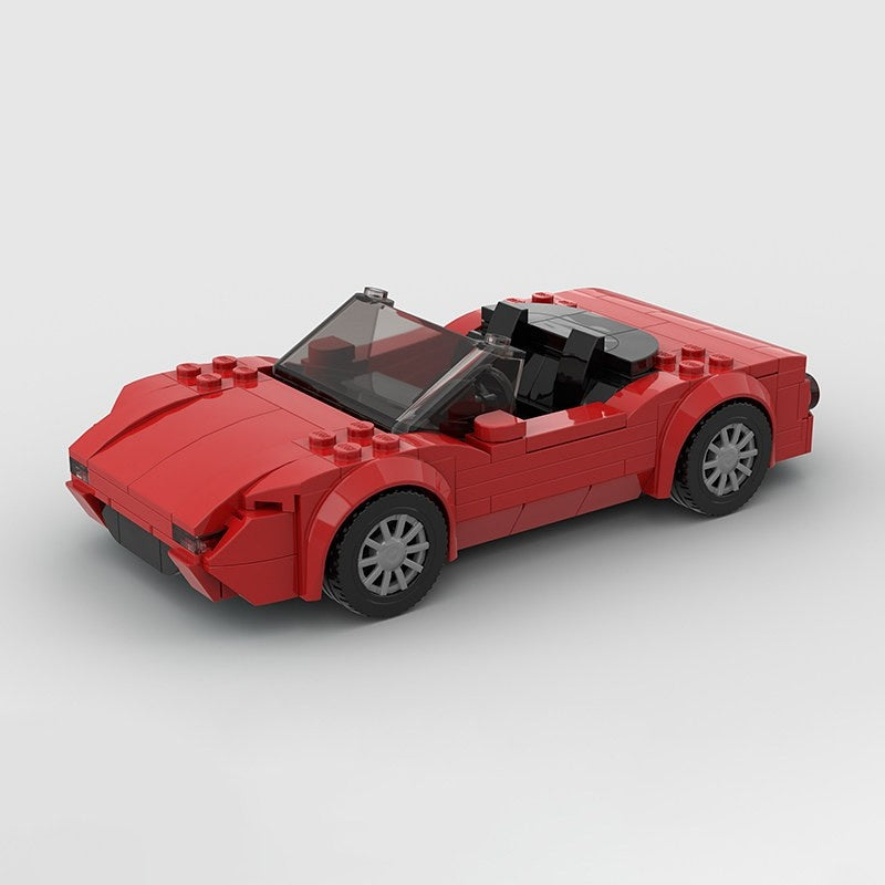 Retro Japanese Roadster Sports Car Building Kit | LEGO-Compatible MOC - 9