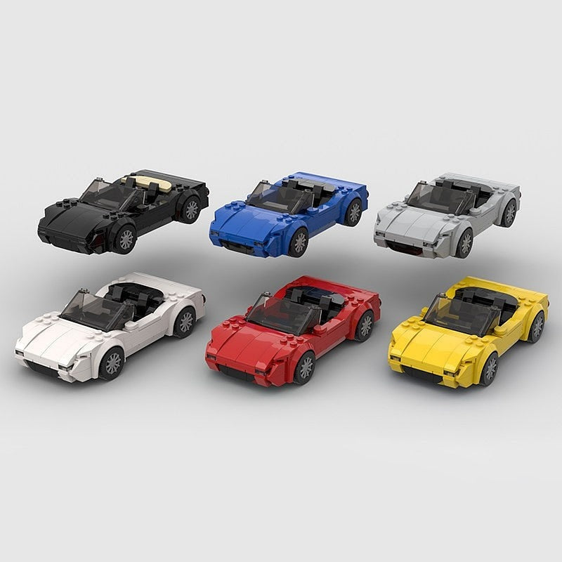 Retro Japanese Roadster Sports Car MOC Building Kit - 1