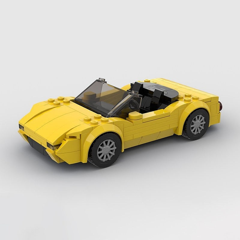 Retro Japanese Roadster Sports Car MOC Building Kit - 3