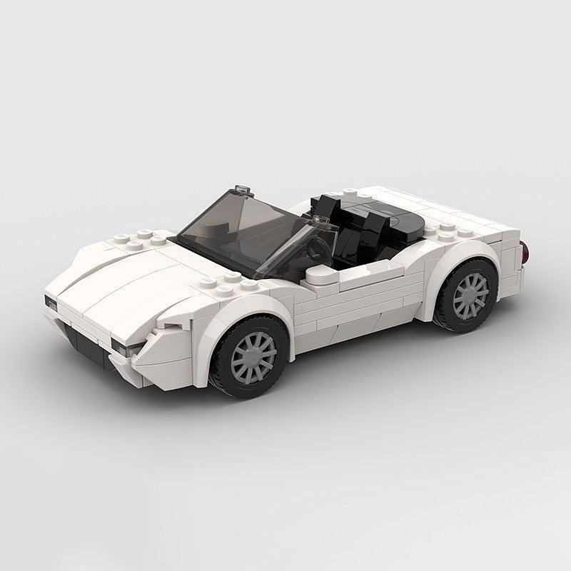 Retro Japanese Roadster Sports Car MOC Building Kit - 6