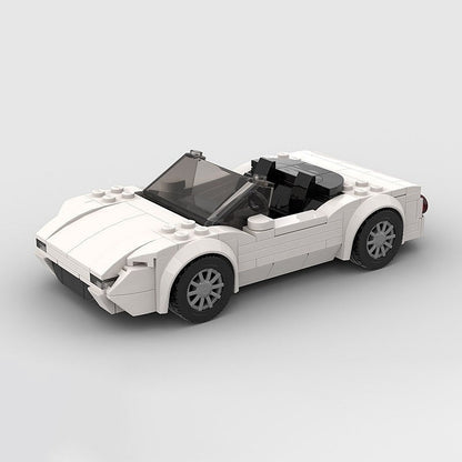 Retro Japanese Roadster Sports Car MOC Building Kit - 6