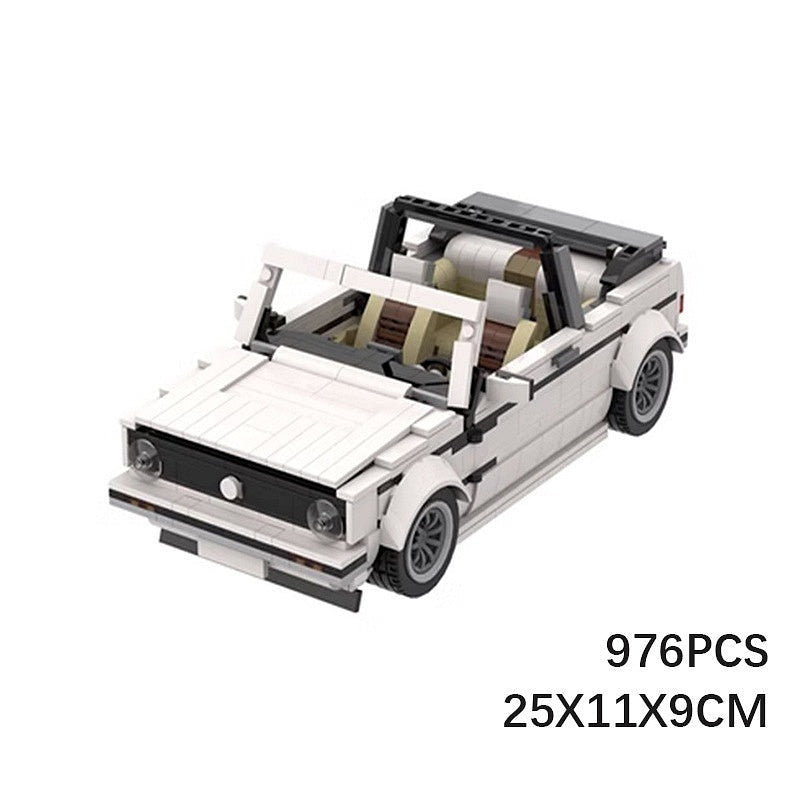 Retro MK1 Style Convertible MOC Building Kit | Vintage Sports Car Model - 2