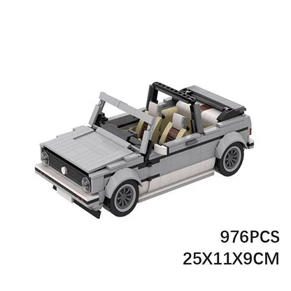 Retro MK1 Style Convertible MOC Building Kit | Vintage Sports Car Model - 6