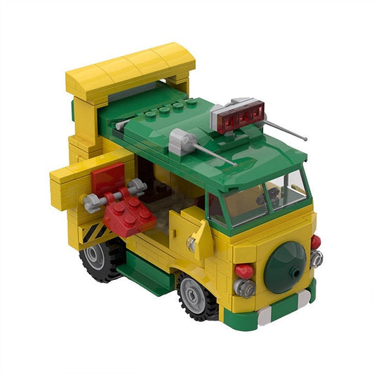 Retro Mutant Turtle Van MOC Vehicle Building Kit - 1