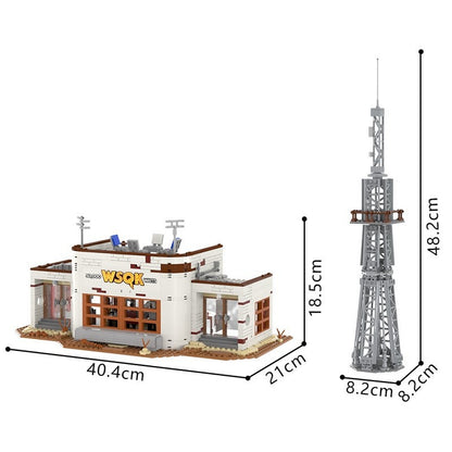 Retro Radio Station WSQK Building Kit | Compatible with LEGO MOC - 5
