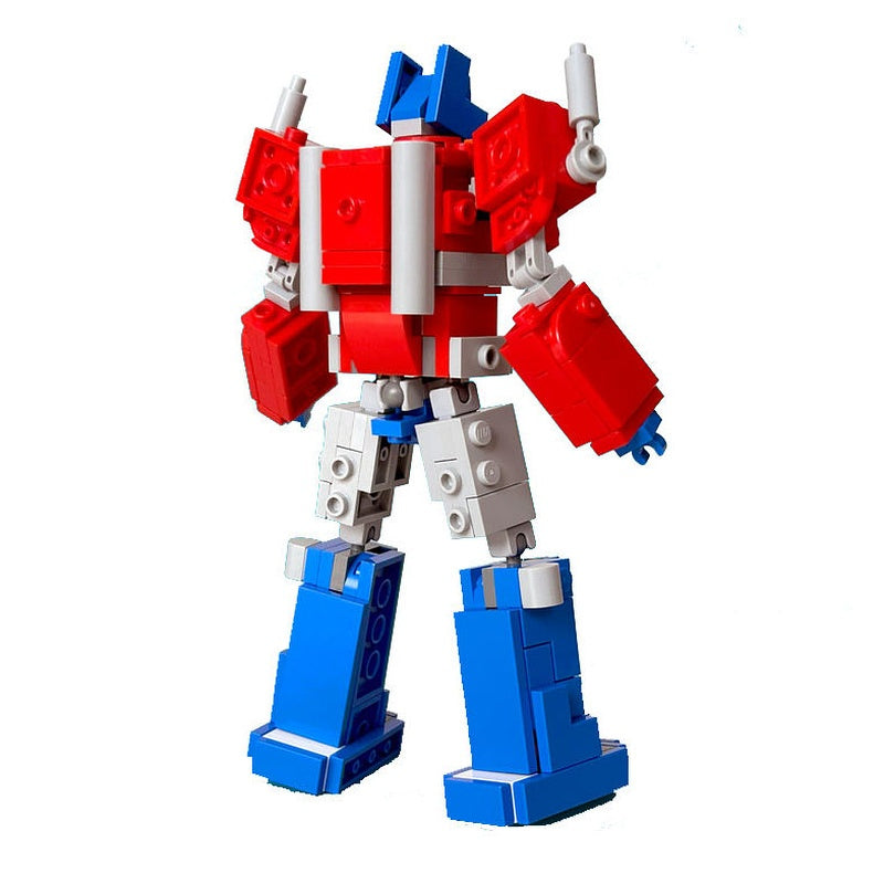 Retro Red & Blue Hero Robot MOC Building Kit - 3