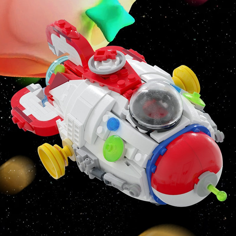 Retro Red Rocket Ship Building Kit | LEGO-Compatible MOC - 2