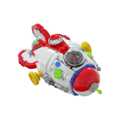 Retro Red Rocket Ship Building Kit | LEGO-Compatible MOC - 3