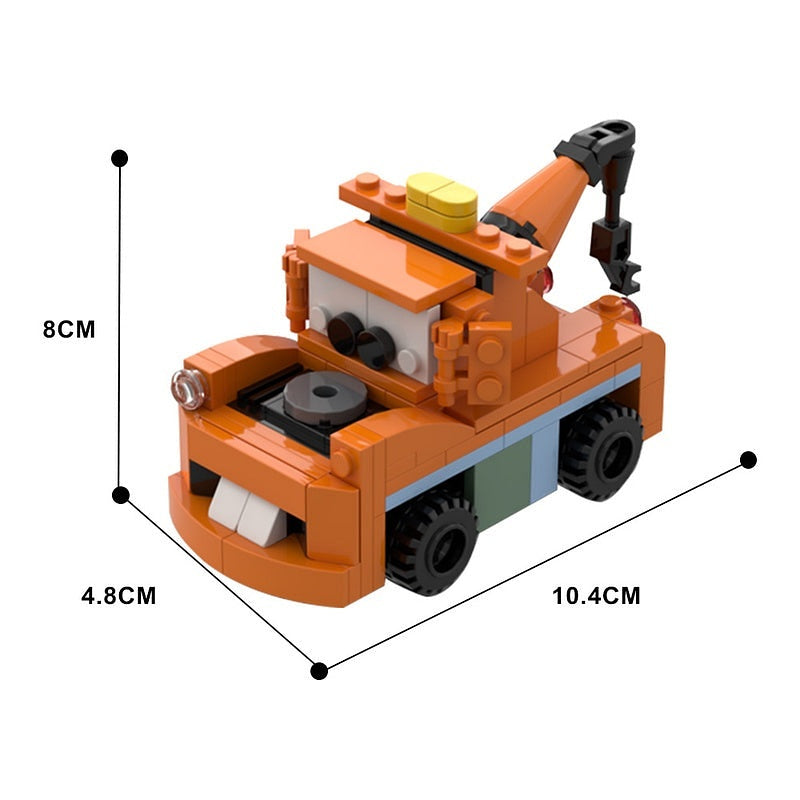 Retro Rust Tow Truck MOC Building Kit | 6 Stud Wide Recovery Vehicle - 3
