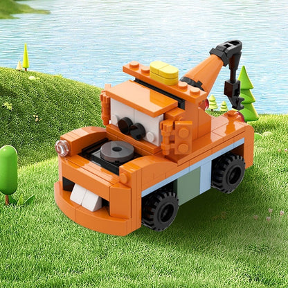 Retro Rust Tow Truck MOC Building Kit | 6 Stud Wide Recovery Vehicle - 4
