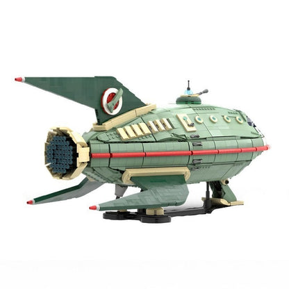 Retro Sci-Fi Cargo Starship MOC Spacecraft Building Kit - 2