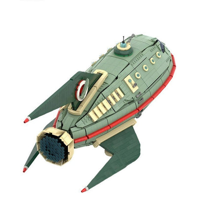 Retro Sci-Fi Cargo Starship MOC Spacecraft Building Kit - 4