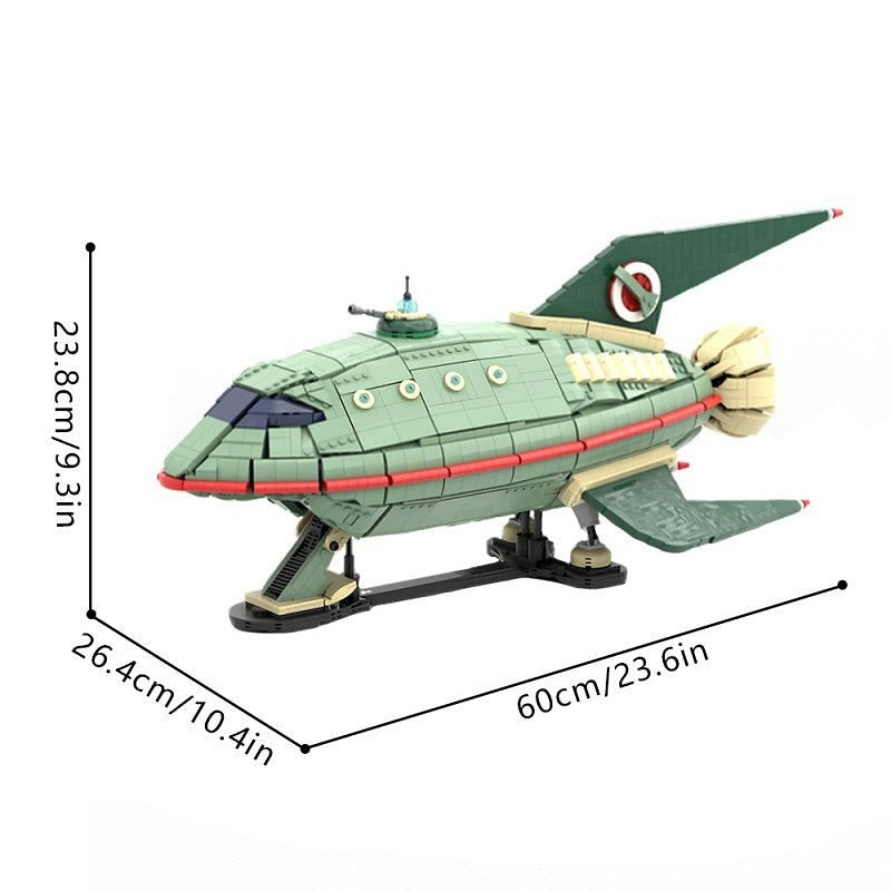Retro Sci-Fi Cargo Starship MOC Spacecraft Building Kit - 5