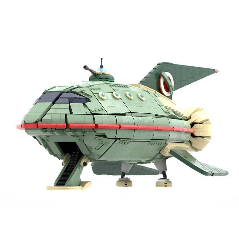 Retro Sci-Fi Cargo Starship MOC Spacecraft Building Kit - 6