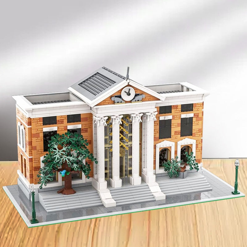 Retro Time Travel Courthouse Plaza Modular Building Kit | LEGO-Compatible MOC - 1