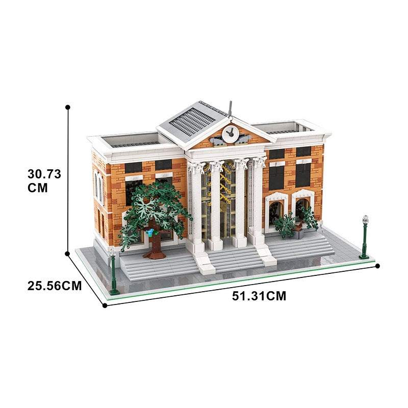Retro Time Travel Courthouse Plaza Modular Building Kit | LEGO-Compatible MOC - 4