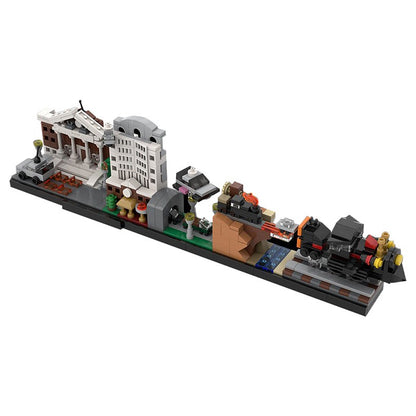 Retro Time Travel Movie Skyline Building Kit | LEGO-Compatible MOC - 2
