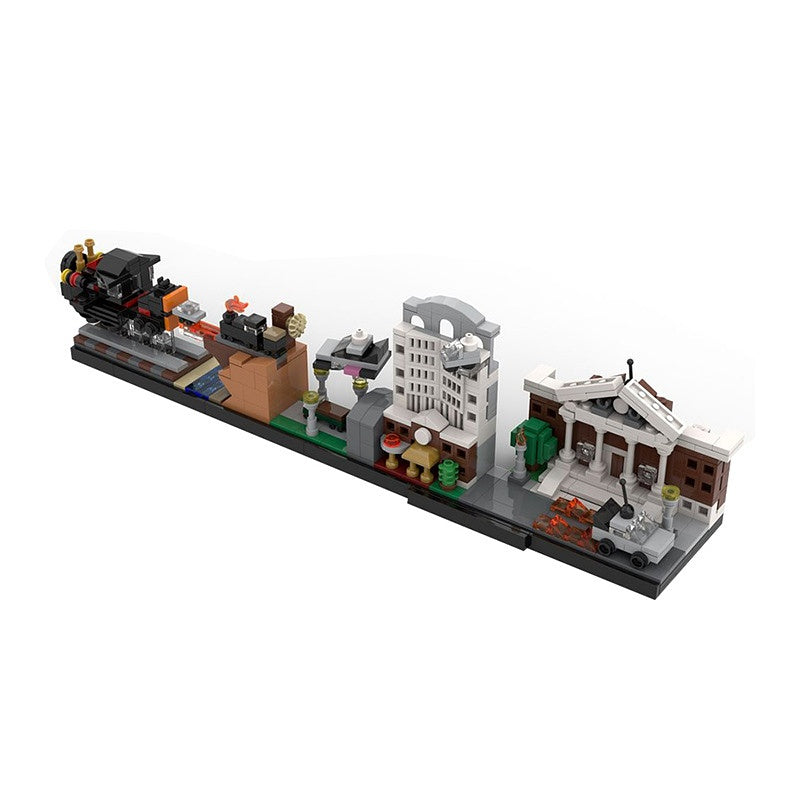 Retro Time Travel Movie Skyline Building Kit | LEGO-Compatible MOC - 3