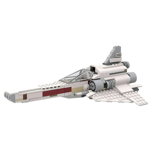 Retro Twin-Engine Space Fighter MOC Building Kit - 1