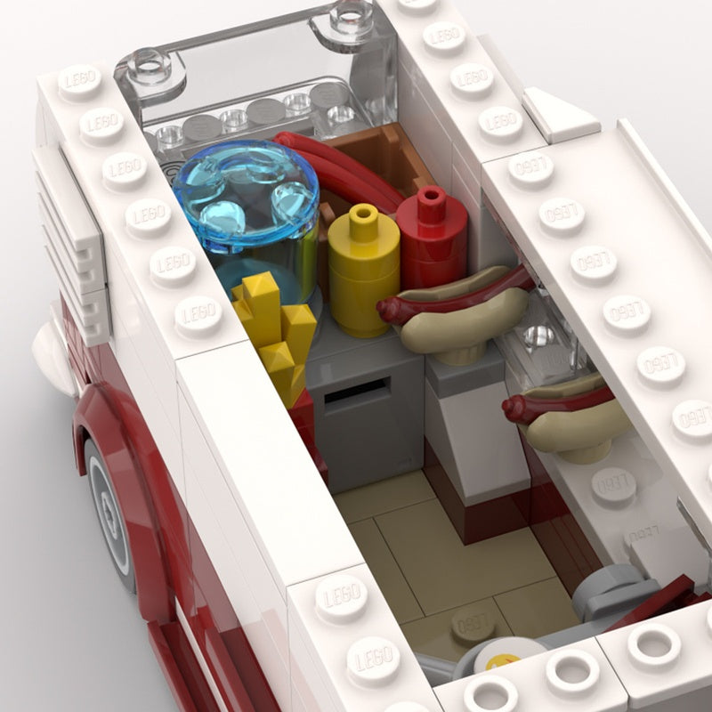 Retro Vintage Camper Food Truck Building Kit | LEGO-Compatible MOC - 2