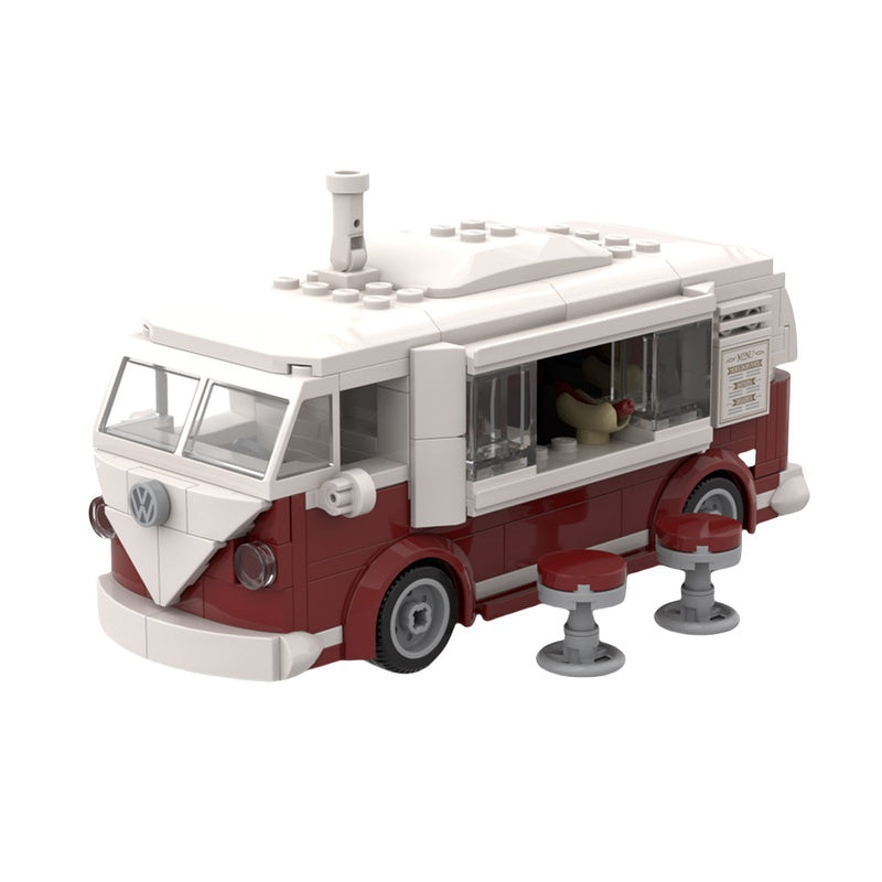 Retro Vintage Camper Food Truck Building Kit | LEGO-Compatible MOC - 4