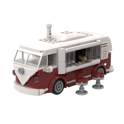 Retro Vintage Camper Food Truck Building Kit | LEGO-Compatible MOC - 4
