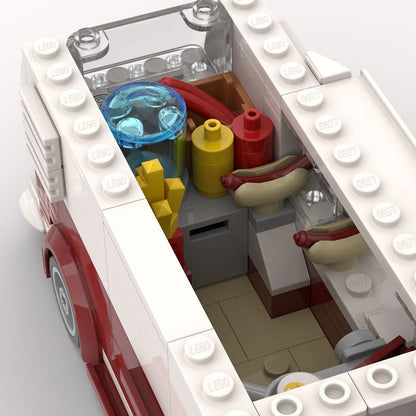 Retro Vintage Camper Food Truck MOC Building Kit | Mobile Cafe Vehicle - 3