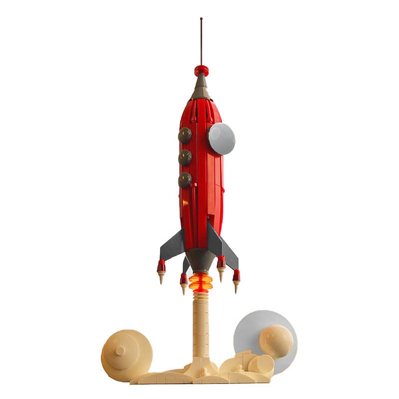Retrofuturistic Rocketship MOC Building Kit | Futuristic Spacecraft Model - 1