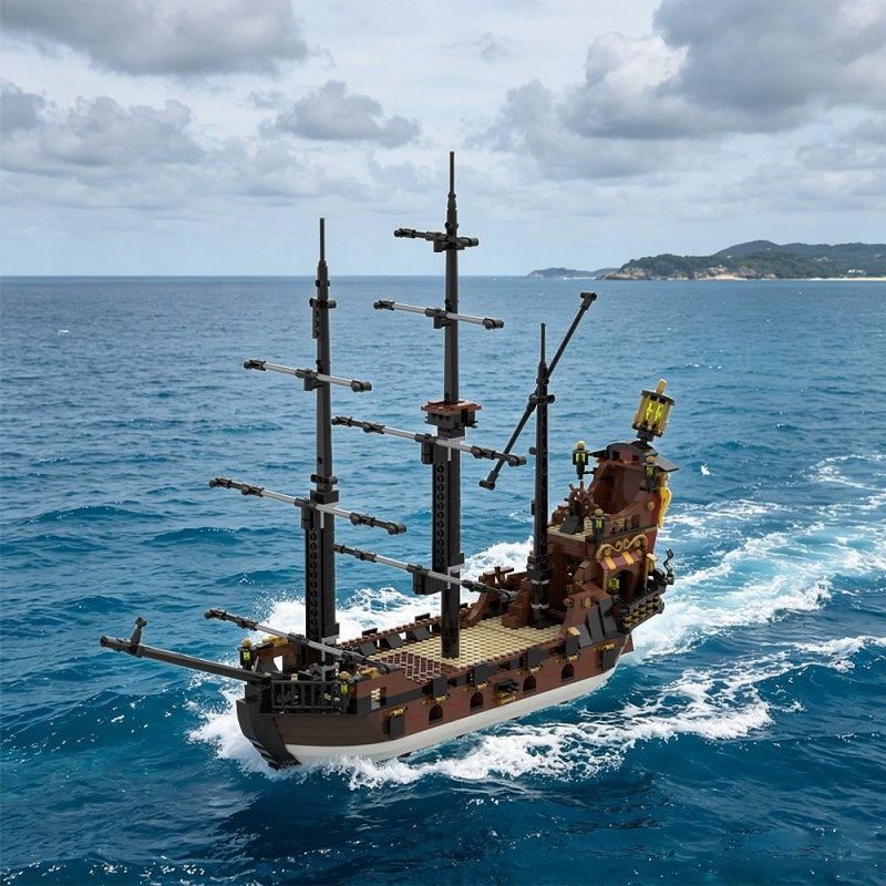 Revenge Pirate Ship MOC Building Kit | Fantasy Sailing Vessel Model - 1
