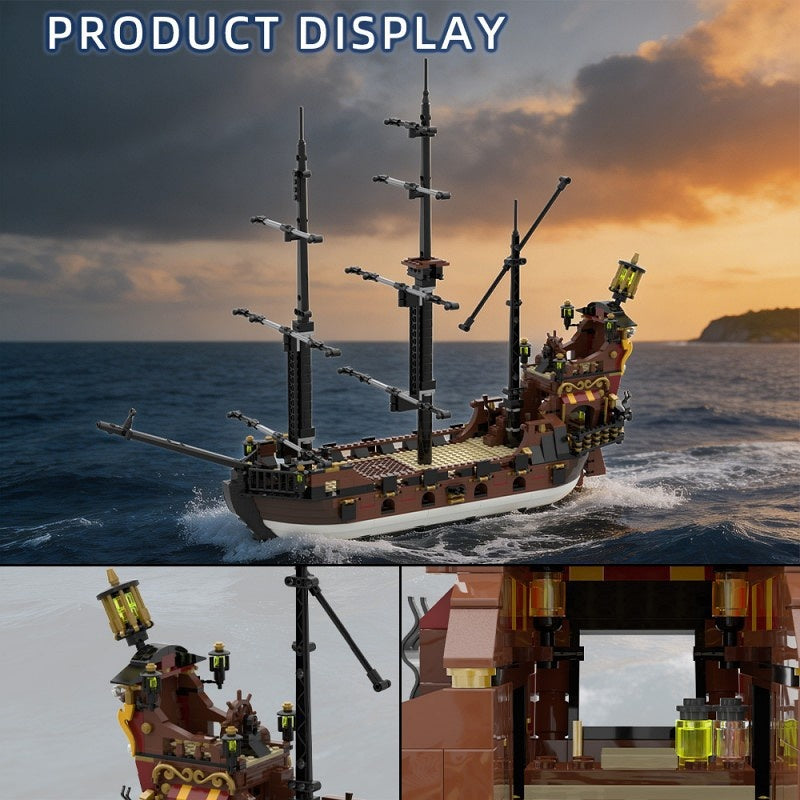 Revenge Pirate Ship MOC Building Kit | Fantasy Sailing Vessel Model - 2