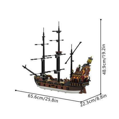 Revenge Pirate Ship MOC Building Kit | Fantasy Sailing Vessel Model - 3
