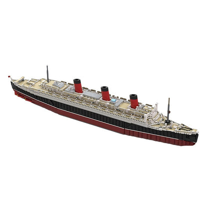RMS Queen Mary Ocean Liner Building Kit | 1:325 Scale LEGO-Compatible MOC - 1