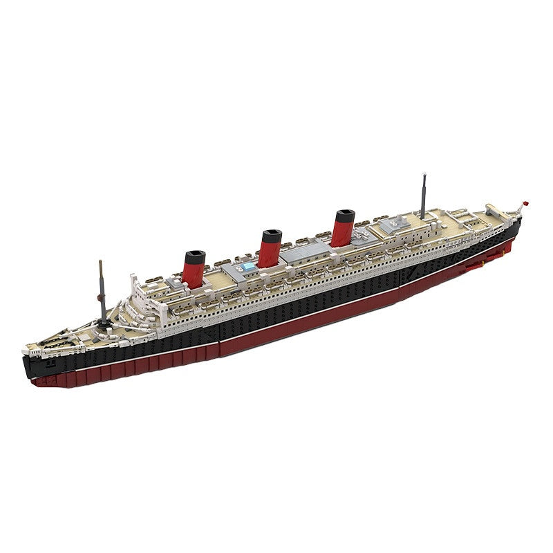 RMS Queen Mary Ocean Liner Building Kit | 1:325 Scale LEGO-Compatible MOC - 2