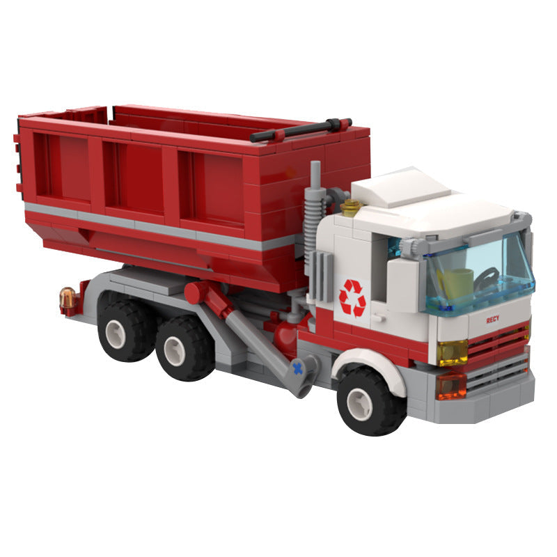 Roll-Off Recycle Truck Building Kit | LEGO-Compatible MOC - 1