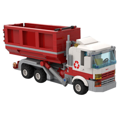 Roll-Off Recycle Truck MOC Building Kit | Utility Vehicle Model - 5