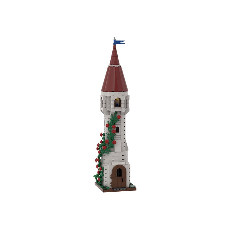 Rosy Medieval Tower MOC Fantasy Architecture Building Kit - 1